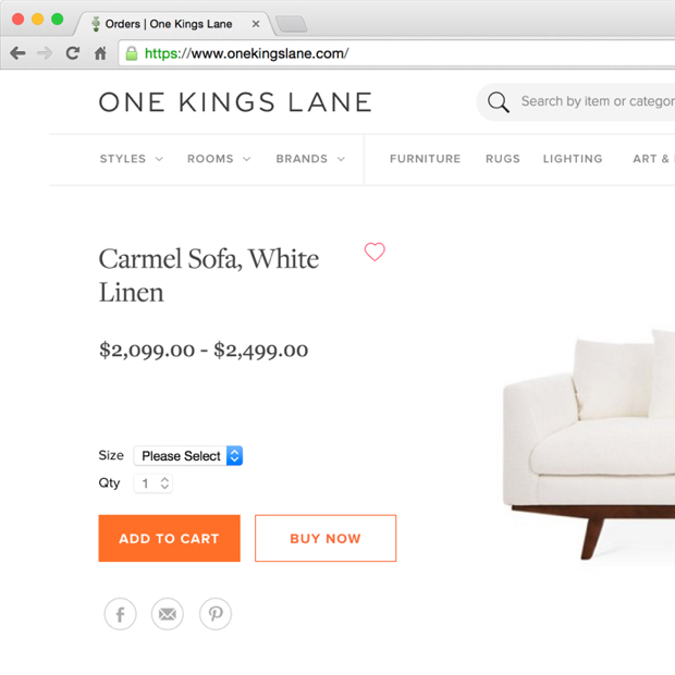One Kings Lane / Product Detail Page